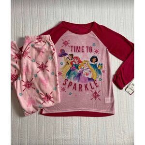 Disney Girls Size 10/12 Princes 2 Piece “Time To Sparkle” Pajama Set